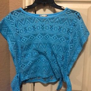 Blue see through shirt